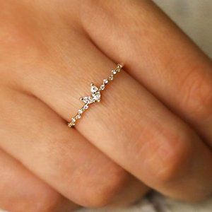 18K Gold Plated 925 Sterling Silver Minimalistic Simple Stackable Ring